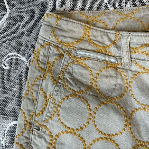 Anthropologie Relaxed Circle-Embroidered Chino Pants Sz 25 - Picture 6 of 16